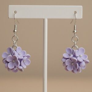 Flower Bouquet Dangle Earrings — Handmade — Hypoallergenic